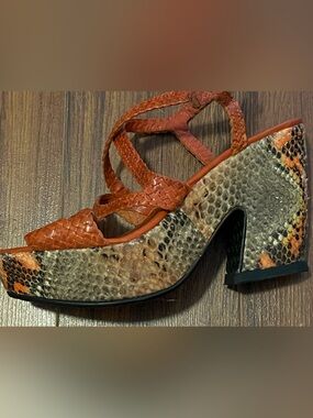 Pons Quintana Real Snakeskin Platforms